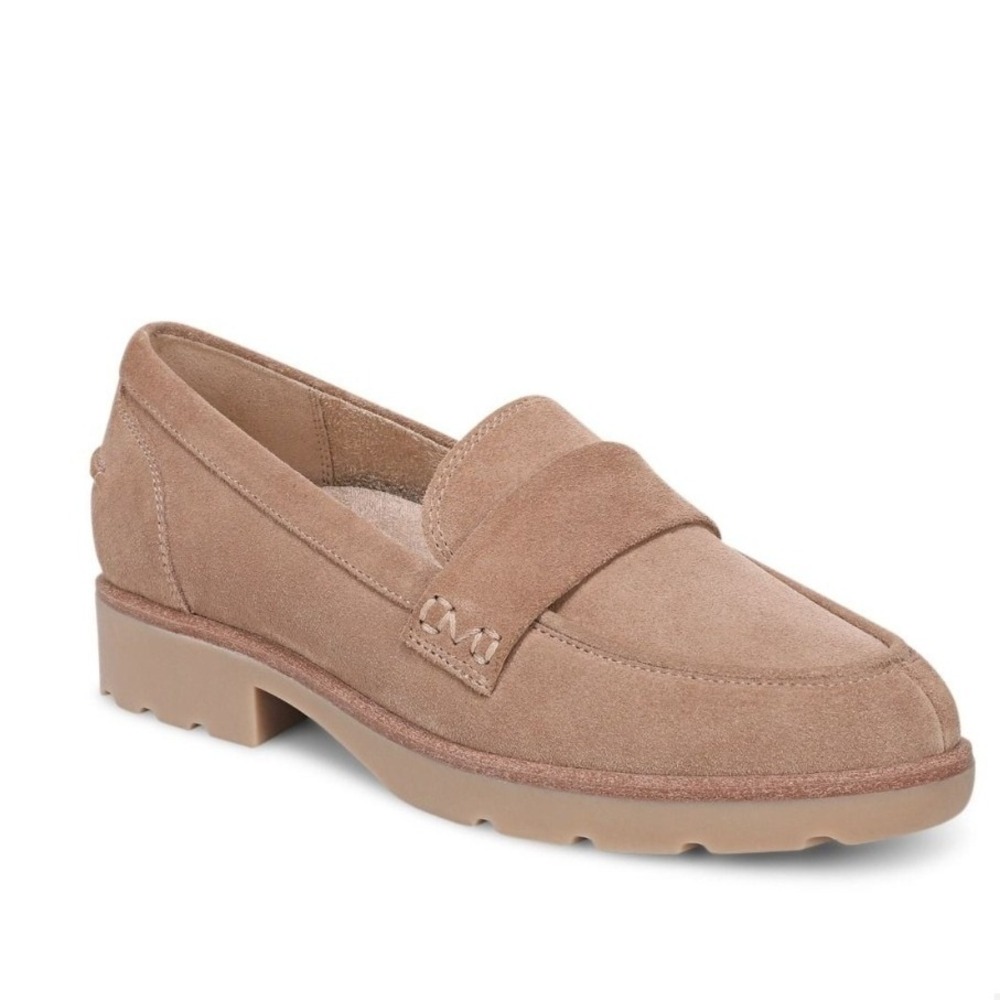Vionic Cleo Loafer Desert Sand Suede Platform Penny Loafers 7 NIB
